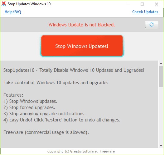Stop downloading windows 10 update